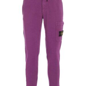 STONE ISLAND Mens 3XL XXXL Logo Patch Sweatpants in Magenta New/Defect $285US